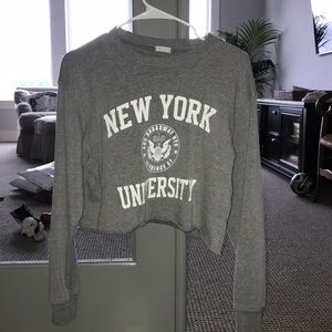NYU crop sweatshirt